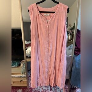 LOFT Pink Striped Sleeveless Top